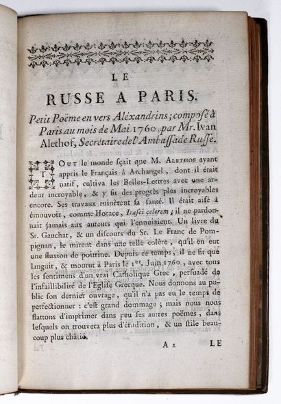 [VOLTAIRE]. Recueil factice réunissant plusieurs pièces, la plupart de Voltaire,...