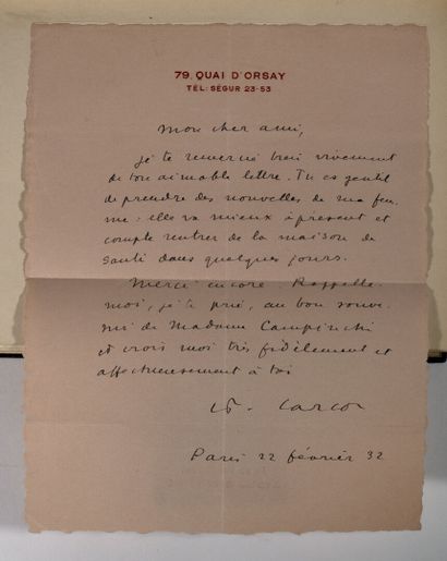 CHAS LABORDE. CARCO (Francis). L'homme traqué. Paris, Librairie des Champs Élysées,...