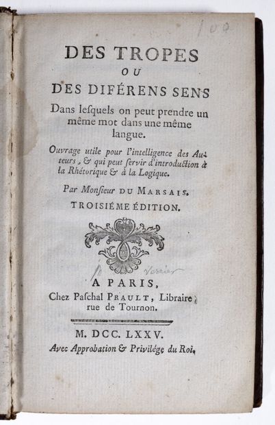 3 volumes : PLUCHE (Antoine). DU MARSAIS. LE BOSSU (René). PLUCHE (Antoine). La mécanique...