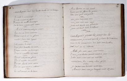 [Manuscrit]. [Spiritualité]. Recueil de sonnets et cantiques chrétiens. XVIIIe siècle....