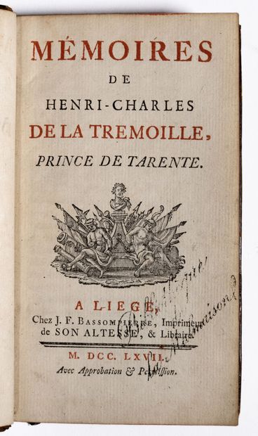 [Bibliothèque de la Malmaison]. LA TREMOILLE (Henri-Charles de). Mémoires de Henri-Charles...