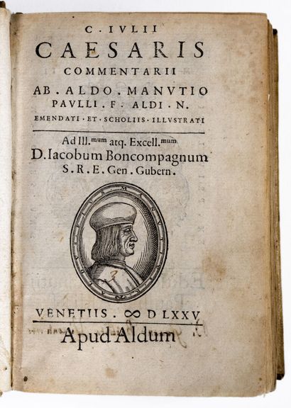 [Livre du XVIe siècle]. CÉSAR (Jules). Commentarii ab Aldo Manutio Paulli f. Aldi...