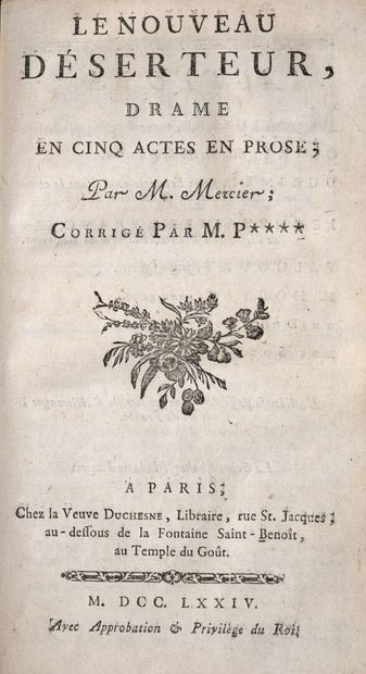VOLTAIRE ; MERCIER (Louis-Sébastien). [Théâtre]. Recueil réunissant 5 pièces dont...