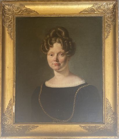 B. Péchaux, 1828
Portrait de femme de qualité...