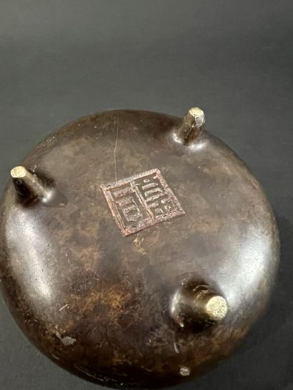 null BRUSHBURNER in bronze
CHINA, Qing dynasty (1644-1911)
The swollen body, resting...