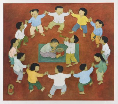 null MAI THU (1906-1980) 
La ronde des enfants
Reproduction en couleur, édition Braun...