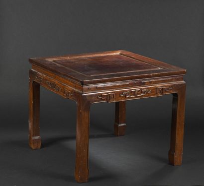 null Wooden LOW TABLE 
CHINA, 20th century
Rectangular, the bands decorated with...