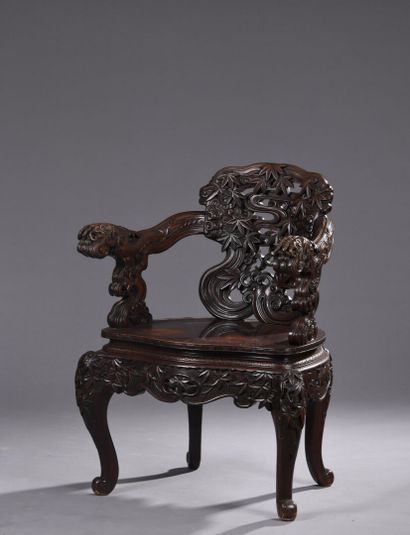 null Wooden armchair
CHINA, late 19th-early 20th century
The back and the arms with...