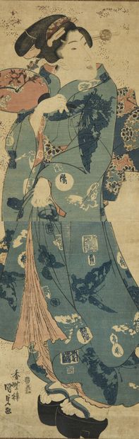 Utagawa KUNISADA (1786-1865) TOYOKUNI III. Deux estampes Utagawa KUNISADA (1786-1865)...