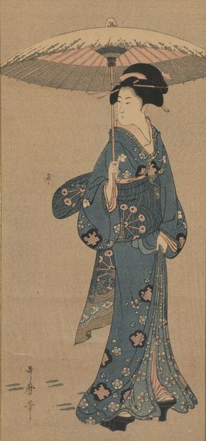 Kigawata UTAMARO (1753-1806) Kigawata UTAMARO (1753-1806)
Representing a woman wearing...