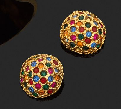 null YVES SAINT-LAURENT Made in France by Robert GOOSSENS - PAIR OF EAR CLIPS in...