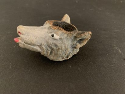 GAMBIER, The wolf. Enameled head.