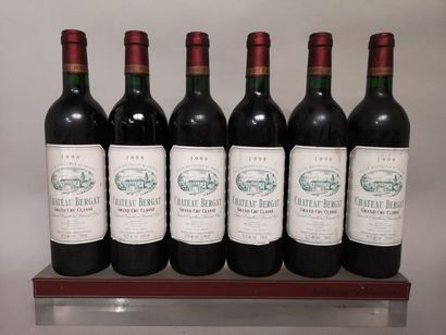 null 6 bottles Château BERGAT - Saint Emilion Grand Cru 1996 Slightly stained la...