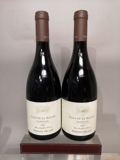 * 2 bouteilles CLOS de La ROCHE Grand Cru...