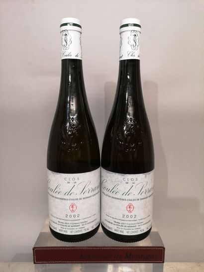 null * 2 bottles CLOS de La COULEE DE SERRANT - Nicolas JOLY 2002 
Slightly stained...