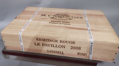 null * 6 bouteilles ERMITAGE Le Pavillon - M. CHAPOUTIER 2008 
En caisse bois ce...