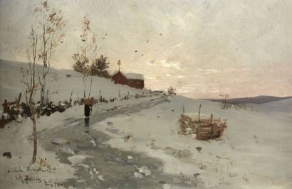 Frits THAULOW (1847-1906)
Snow-covered country...