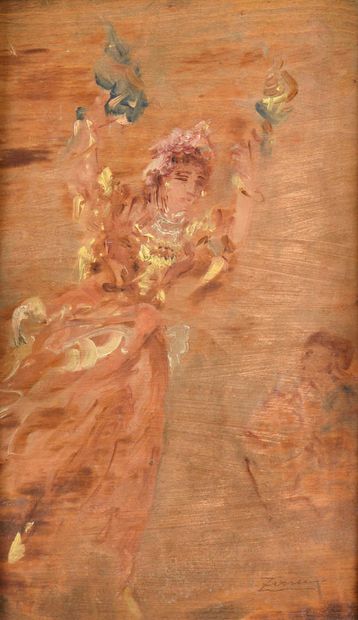 Félix Ziem (1821-1911)
Dancer
Oil on panel,...