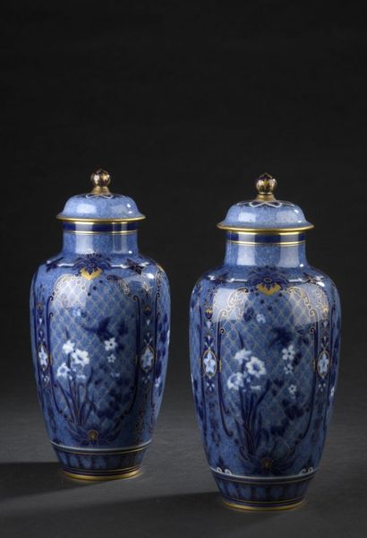 SEVRES, 1886-1888
PAIR OF PORCELAIN COUVERED...