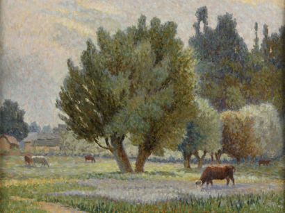 Cows in the meadow
Oil on cardboard.
37.5...