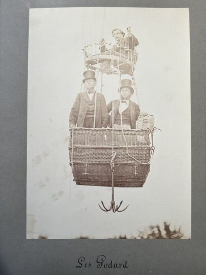null ANONYME, vers 1860-1880 
Les Frères Jules & Louis GODARD en ballon
Deux tirages...