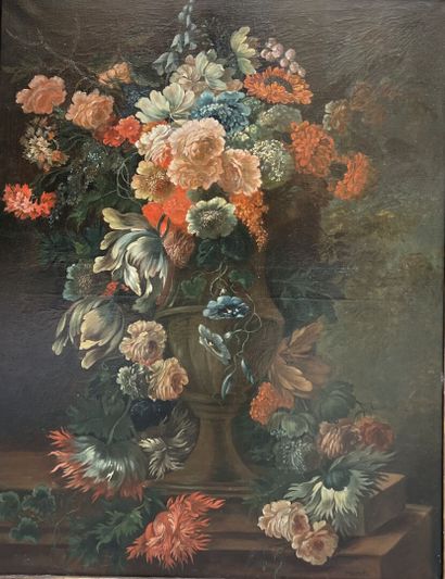 Ecole francaise vers 1900
Bouquet de fleurs
Huile...