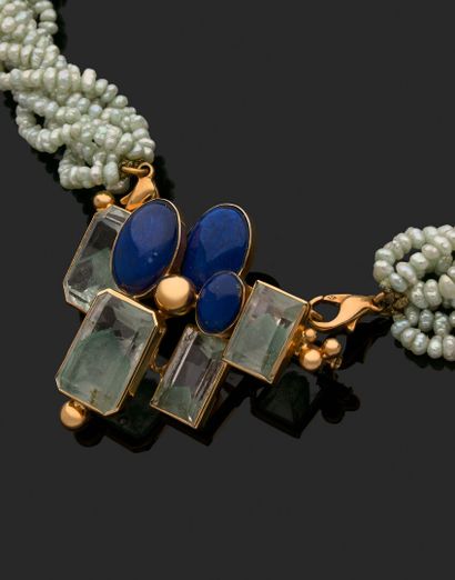 null Jean VENDOME (1930-2017)
Collier de fils torsadés de perles de culture teintées
retenant...