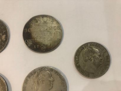 null Set of 9 silver and other coins, Russia, Italy and others from the 18th and...