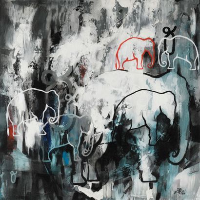 null AMIDSTIL, contemporary school
Elephants
Canvas.
80 x 80 cm