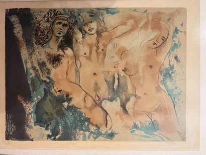 null After Salvador DALI ( 1904-1989)
Happy days ( 3 hippies) - 1970
Color lithograph
Signed...