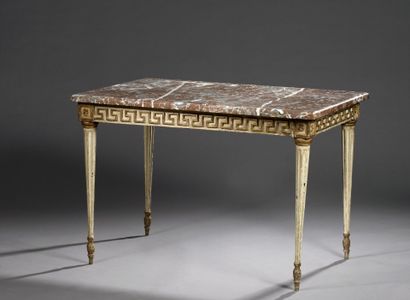 null Middle table in molded, lacquered and gilded wood, Italy, early 19th century
With...