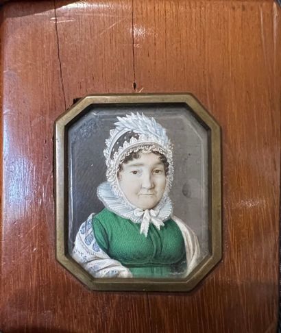 null French school circa 1800
Portrait of a woman with a bonnet.
Miniature
4.5 x...