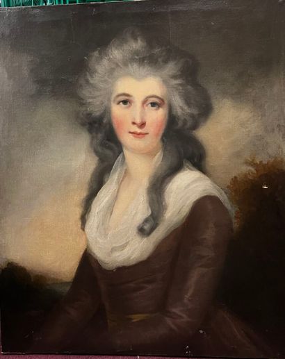 Ecole anglaise du XVIIIe 
Portrait de femme
Huile...