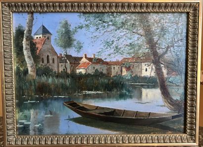 null Armand Guéry (1850 - 1912)
The boat
Oil on card signed and dated 1883 lower...