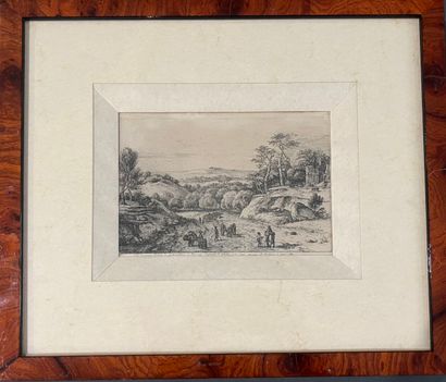 null Lot of five old engravings, one unframed
Various sizes