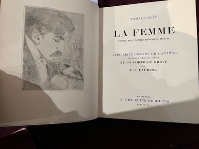 Pierre LOUYS La femme, 1938 
In-4, demi reliure...