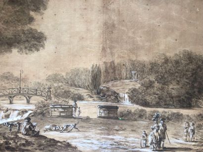 École FRANCAISE de la fin du XVIIIe siècle dans le goût de Jean-Baptiste HILAIRE(1753-1812/32)...