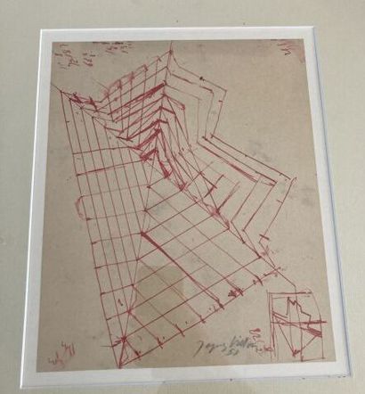 Jacques VILLON (1875-1963) Jacques VILLON (1875-1963)
Composition in red.
Red ink...
