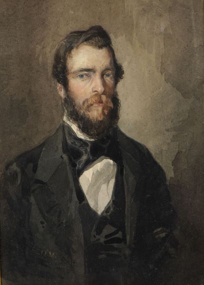  Felix ZIEM (1821-1911)
Portrait d'homme, 1846
Aquarelle signée et datée en bas à... Gazette Drouot