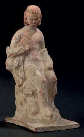 Statuette votive représentant un jeune éphèbe...