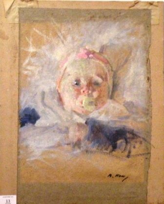 École FRANÇAISE vers 1880 Portrait de bébé Dessin. 26 x 20 cm