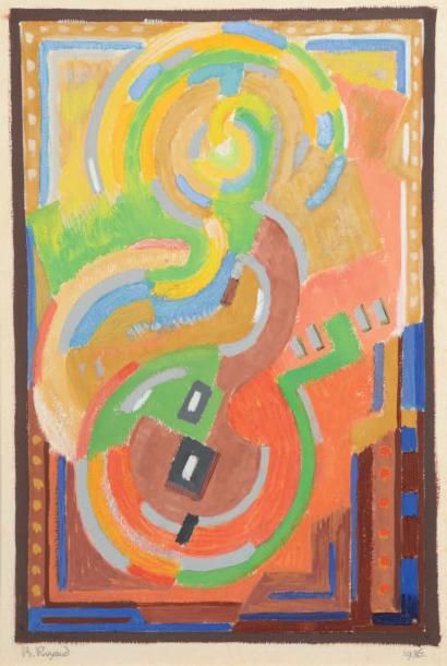 Robert Pouyaud (1901-1970) Composition, 1935 Gouache. Signée en bas à gauche. 29...
