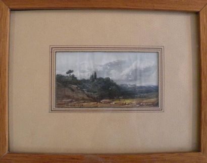 Eugène CICERI (1813-1890) Paysage Aquarelle. Signée en bas à gauche et datée 1838....