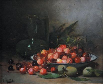 Léon Charles HUBERT (1887-1915) Nature morte aux cerises Nature morte aux fraises...