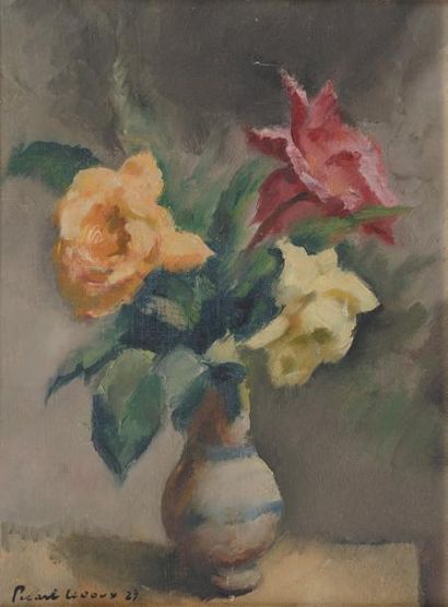 Jean PICARD-LEDOUX (1902-1982) Bouquet de fleurs, 1927 Huile sur toile. Signée et...