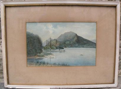 C. MOLOZAY Taloire, lac d'Annecy Aquarelle. Signée, datée et située en à droite....