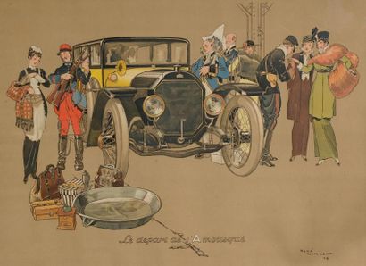 René VINCENT (1879-1936) Le retour de l'ambusqué Le départ de l'ambusqué Paires de...