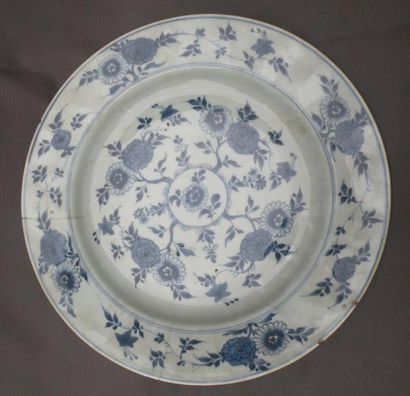 null Neuf assiettes en porcelaine bleu blanc Chine, dynastie Qing, XVIIIe siècle...