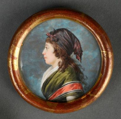 Jacques-Antoine-Marie LEMOINE (1751-1824) Portrait de Madame Agathe-Françoise Lemoine...