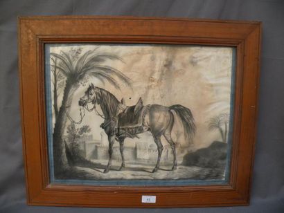 F. GOUPIL (XIXe siècle) Cheval arabe, 1821 Dessin signé en bas à droite et daté....